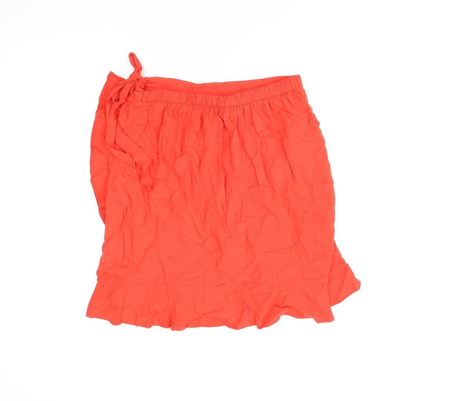 New Look Womens Red Viscose Mini Skirt Size 8 Tie