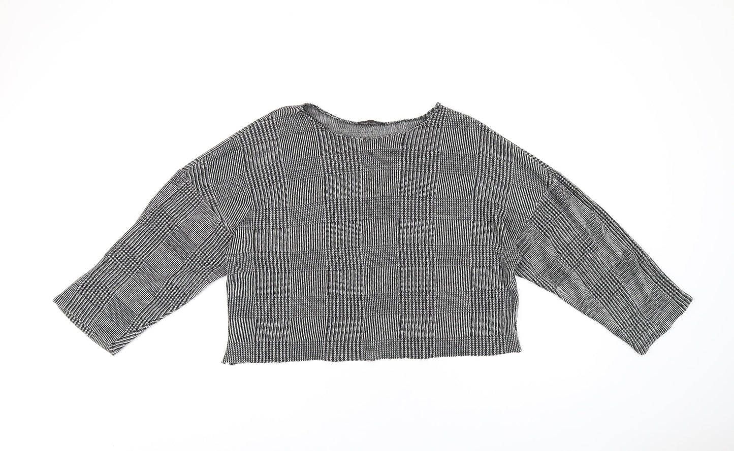 Womens UK Size L Zara Grey Cropped T-Shirt