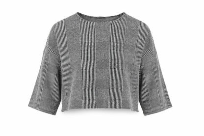 Womens UK Size L Zara Grey Cropped T-Shirt