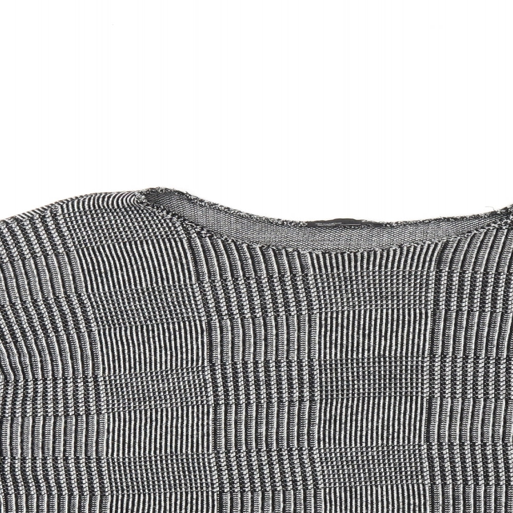 Womens UK Size L Zara Grey Cropped T-Shirt