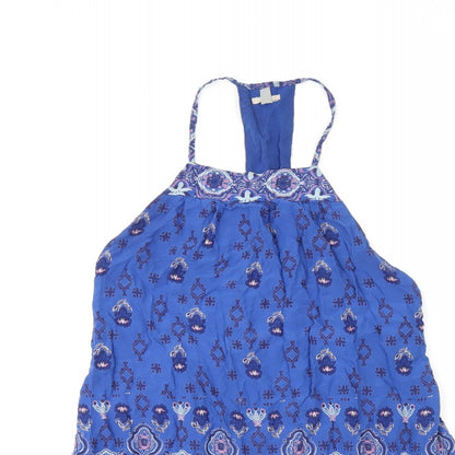 Womens UK Size S Ecote Blue Basic T-Shirt
