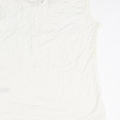 Dorothy Perkins Womens White Polyamide Basic T-Shirt Size 10 Round Neck