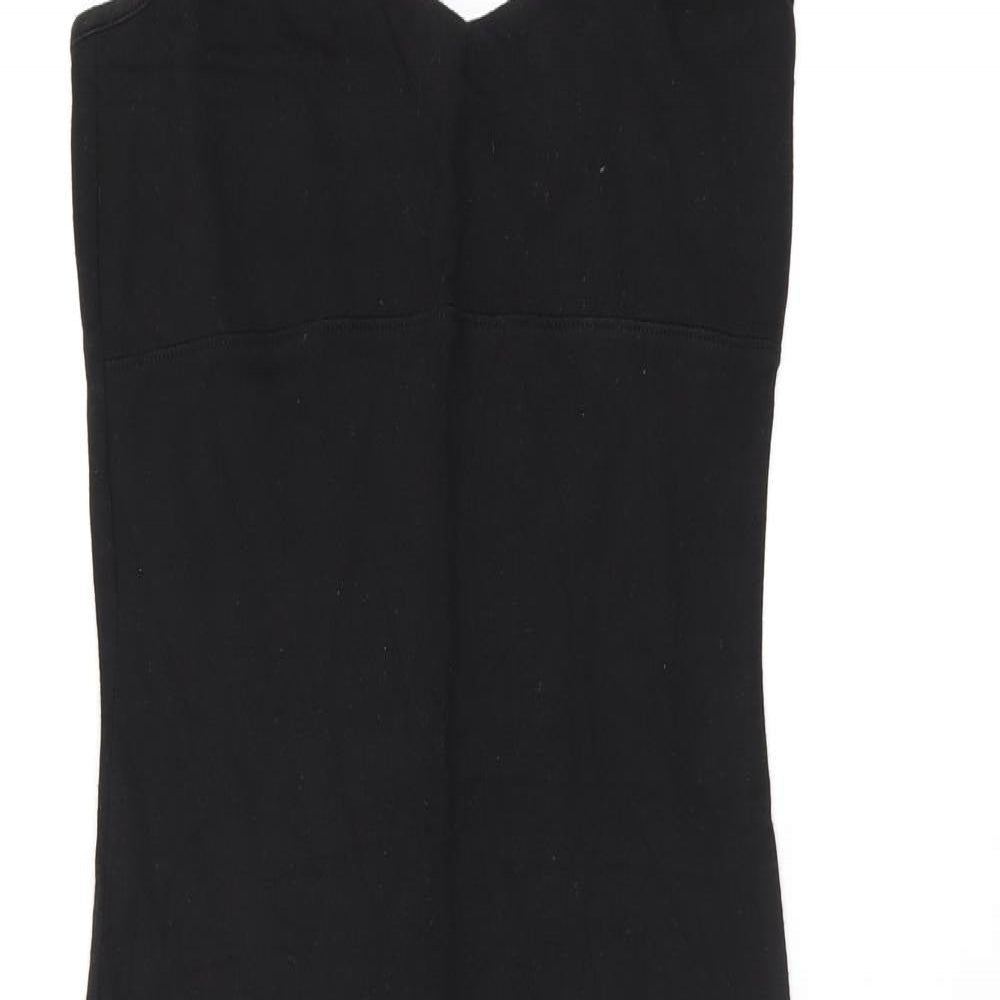 ASOS Womens Black Polyester Bodycon Size 8 V-Neck Pullover