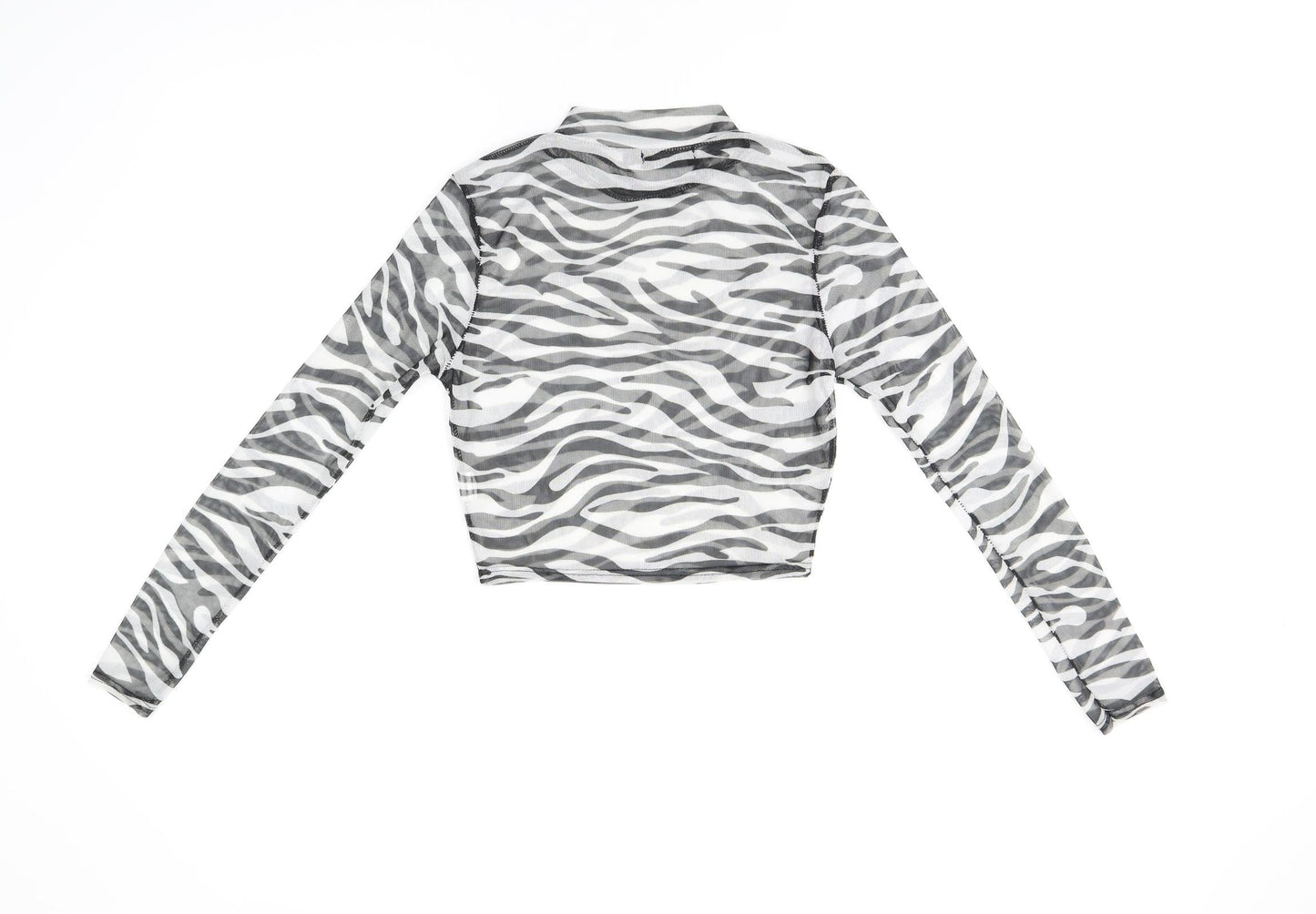 Womens UK Size 10 PRETTYLITTLETHING White Cropped T-Shirt