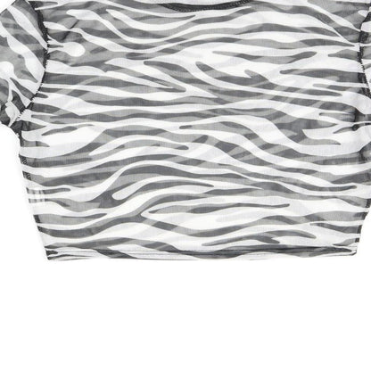 Womens UK Size 10 PRETTYLITTLETHING White Cropped T-Shirt