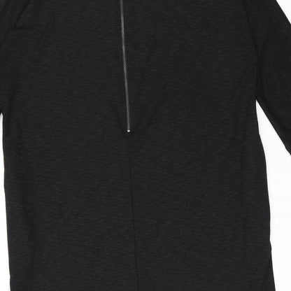 John Lewis Womens Black Polyester Shift Size 18 Round Neck Zip