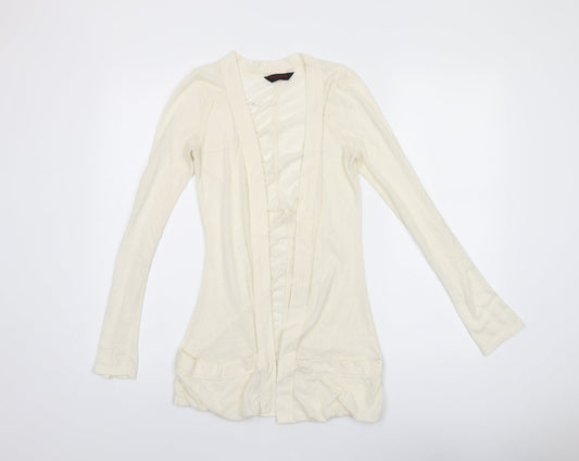 Womens UK Size 6 Miss Selfridge Ivory Cardigan Jumper