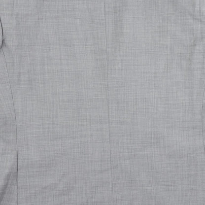 HeiLan Home Mens Grey Polyester Jacket Suit Jacket Size 42 Regular