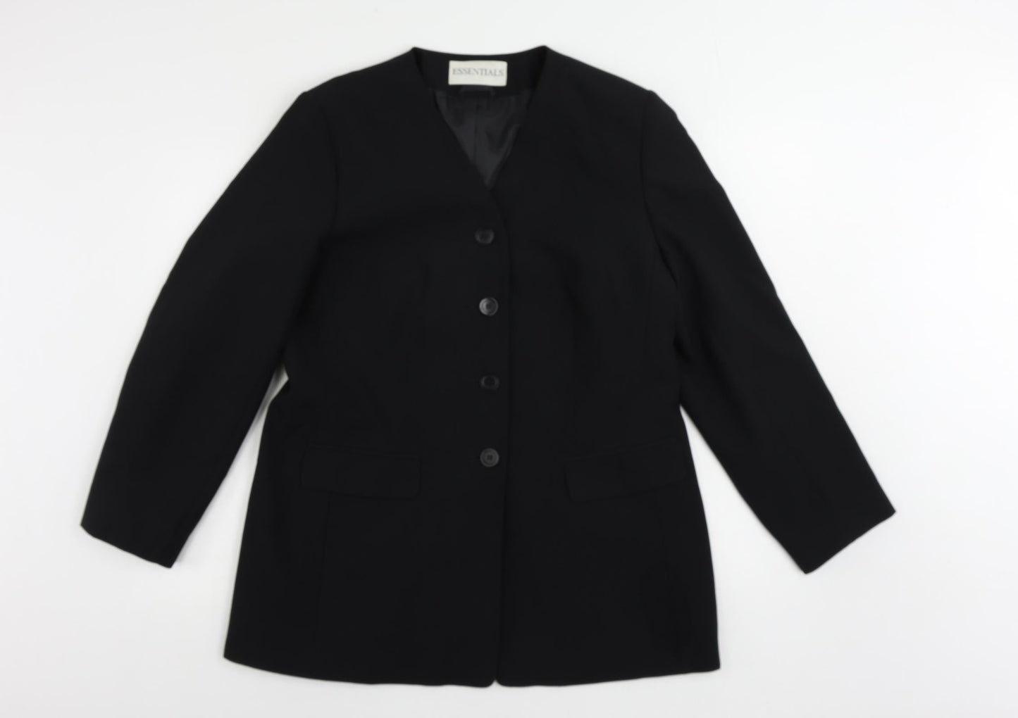 Womens UK Size 16 Essentials Black Jacket
