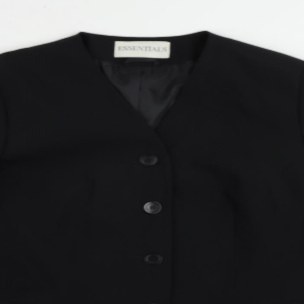 Womens UK Size 16 Essentials Black Jacket