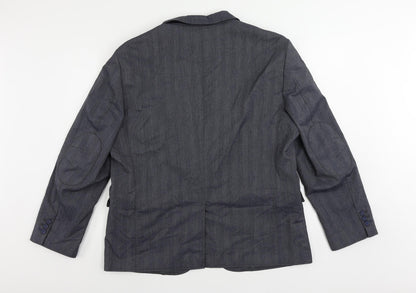 Autograph Mens Blue Polyester Jacket Blazer Size 44 Regular