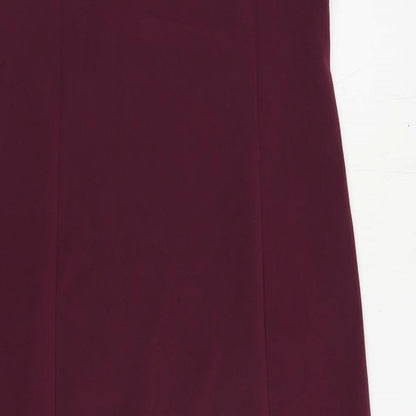 Miss Selfridge Womens Purple Polyester Pencil Dress Size 10 Off the Shoulder Pullover