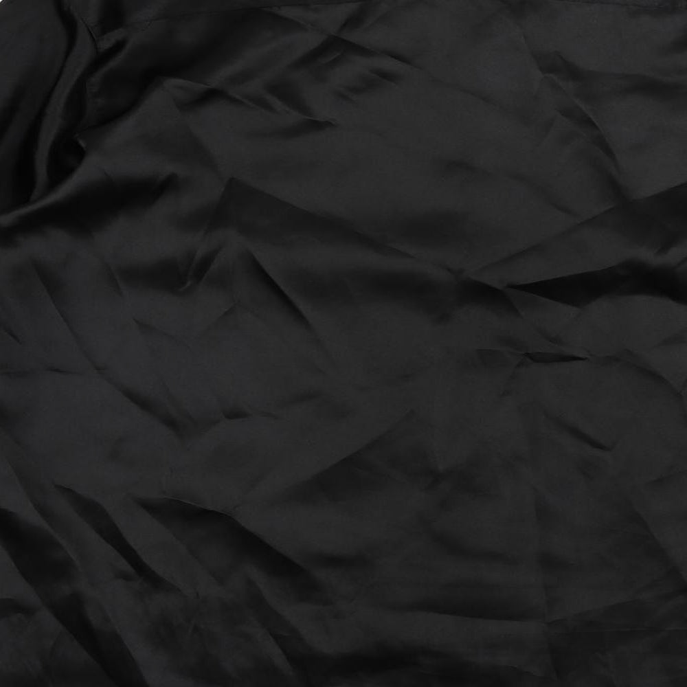 Burton Mens Black Polyester Button-Up Size L Collared Button