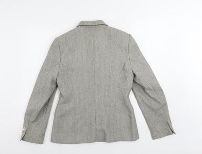 AMARANTO Womens Beige Jacket Blazer Size 12 Button