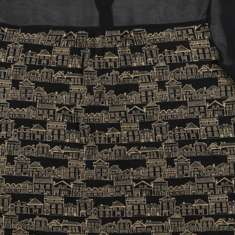 Womens UK Size 8 NEXT Black Basic Button-Up