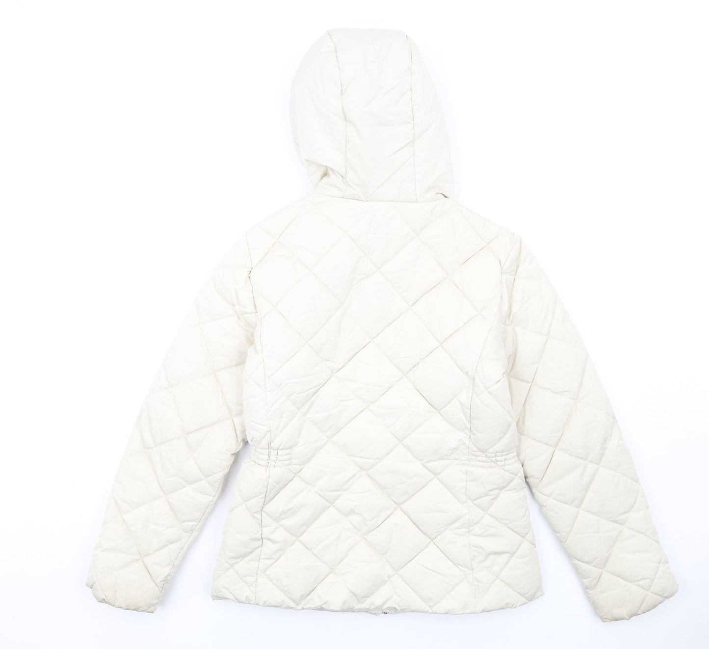 Womens UK Size 10 Classic Ivory Quilted Coat