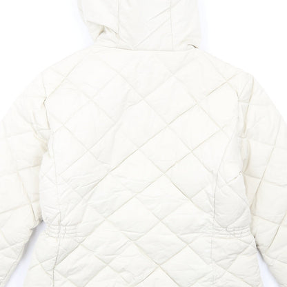 Womens UK Size 10 Classic Ivory Quilted Coat