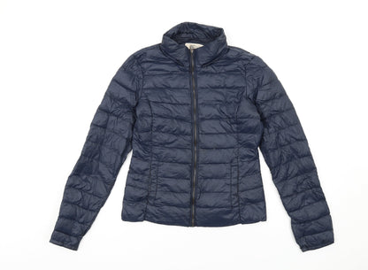 Womens UK Size S Zara Blue Puffer Jacket
