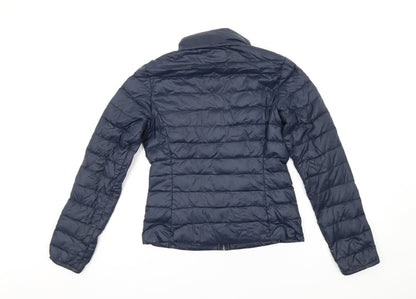 Womens UK Size S Zara Blue Puffer Jacket