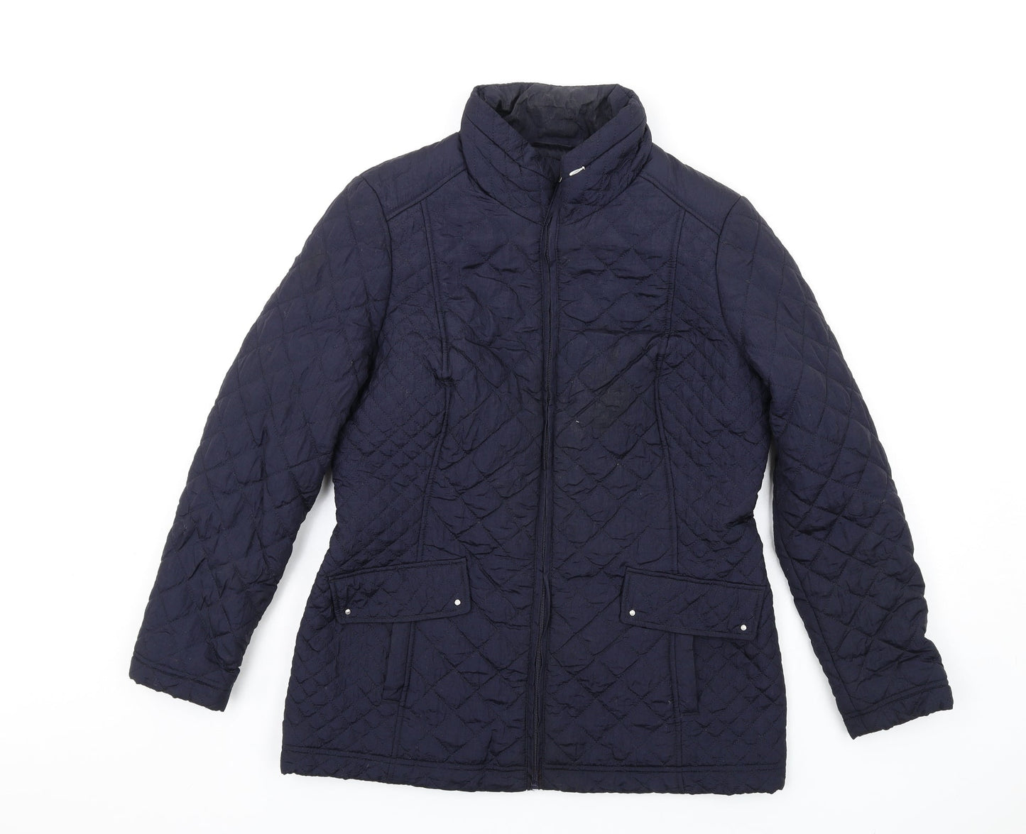 Womens UK Size 12 Bonmarché Blue Quilted Coat