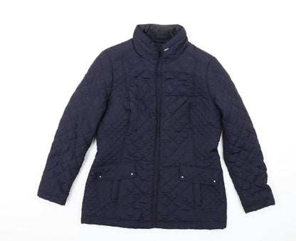 Womens UK Size 12 Bonmarché Blue Quilted Coat
