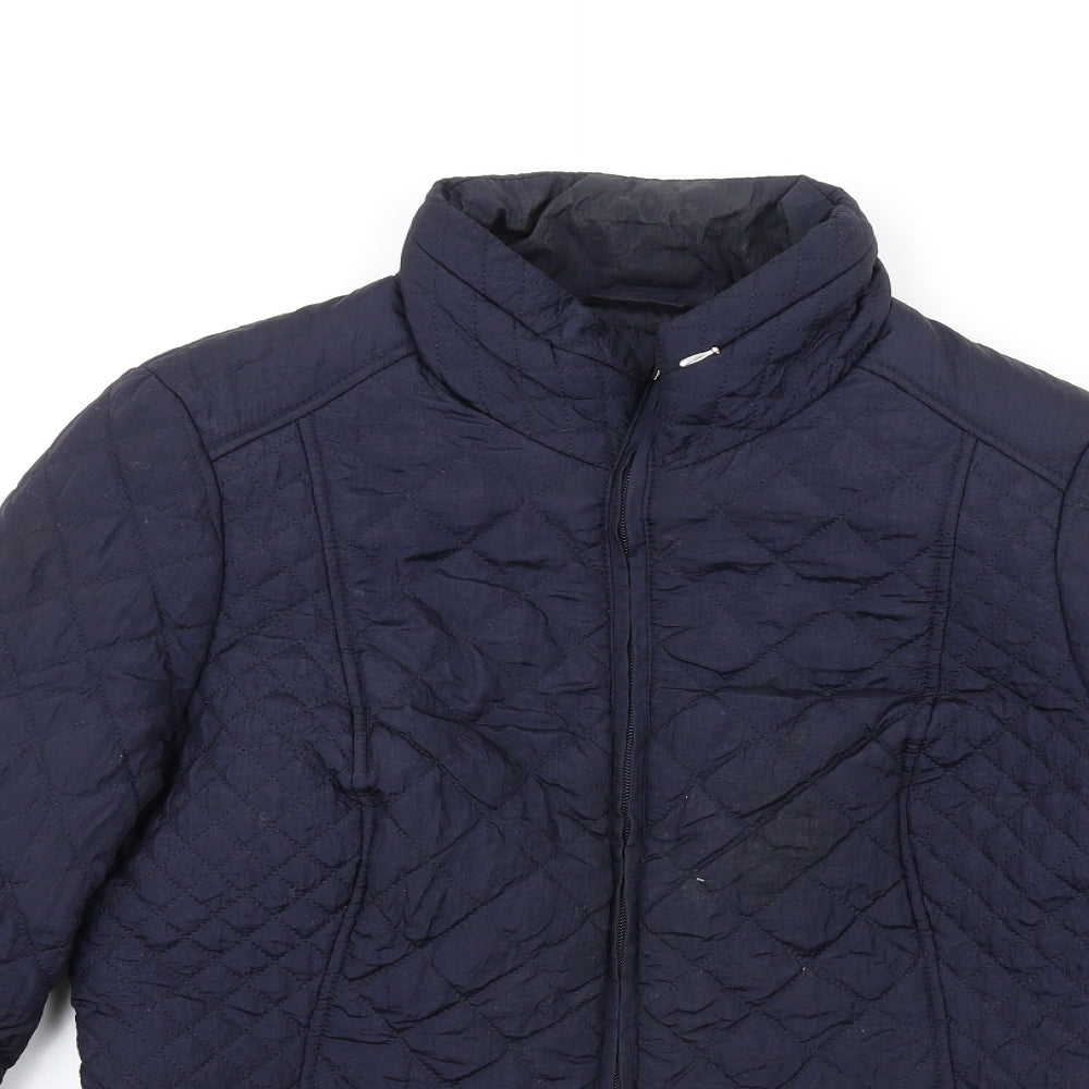 Womens UK Size 12 Bonmarché Blue Quilted Coat