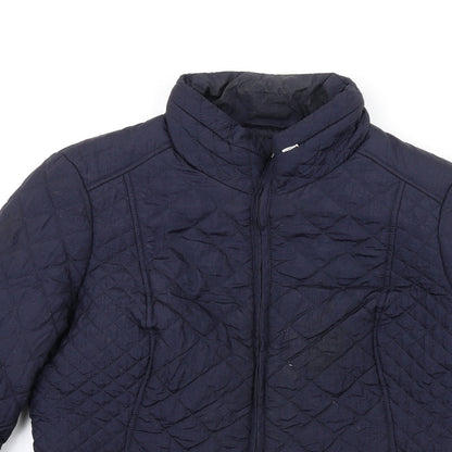 Womens UK Size 12 Bonmarché Blue Quilted Coat