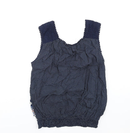Womens UK Size L Solitaire Blue Basic Tank