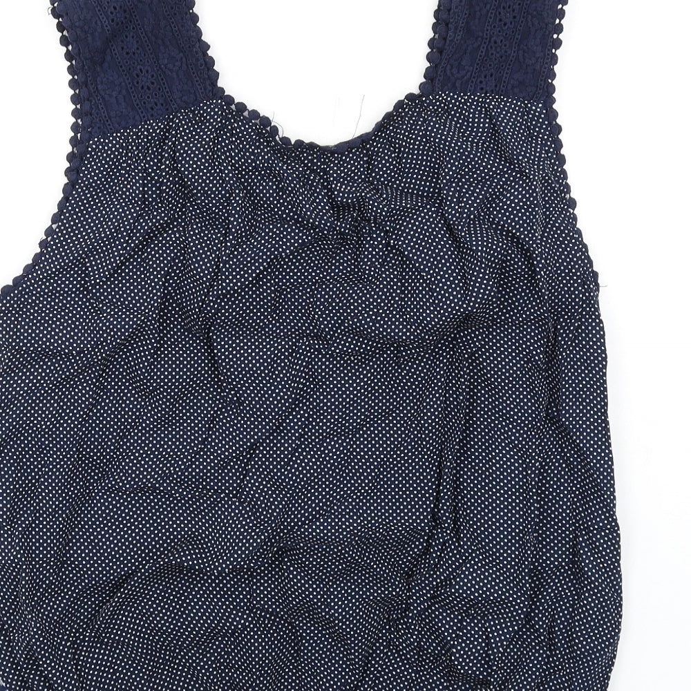Womens UK Size L Solitaire Blue Basic Tank