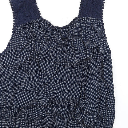 Womens UK Size L Solitaire Blue Basic Tank
