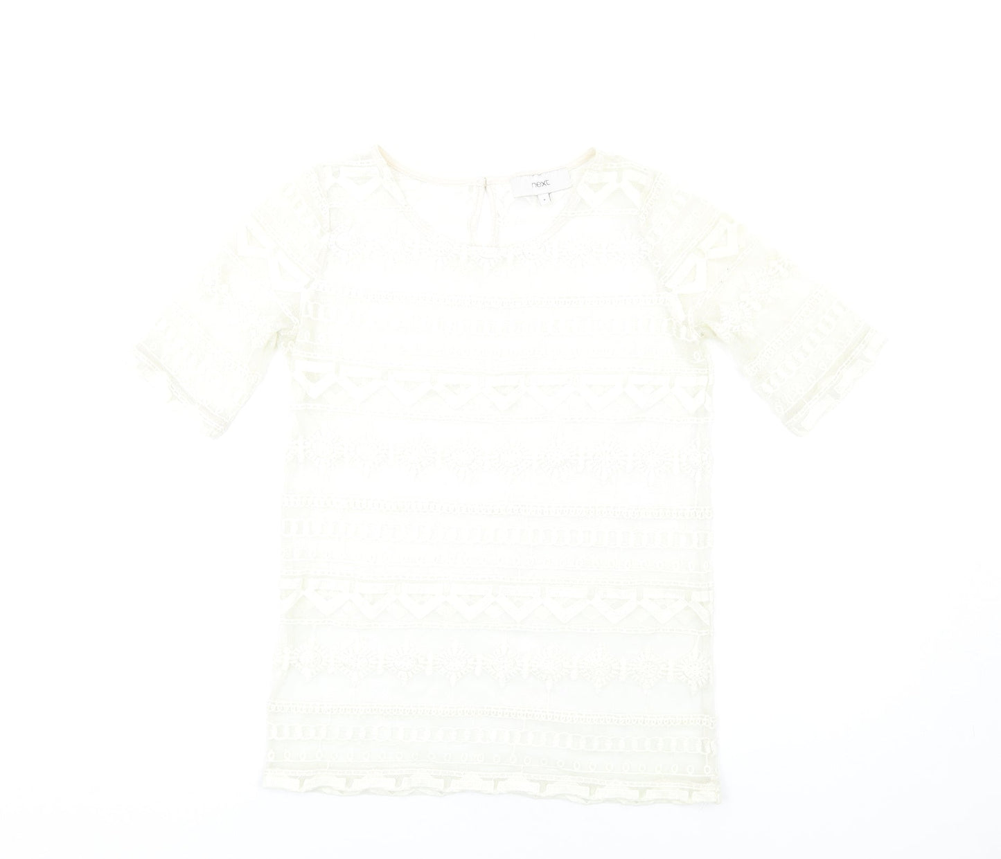 Womens UK Size 8 NEXT Ivory Basic T-Shirt