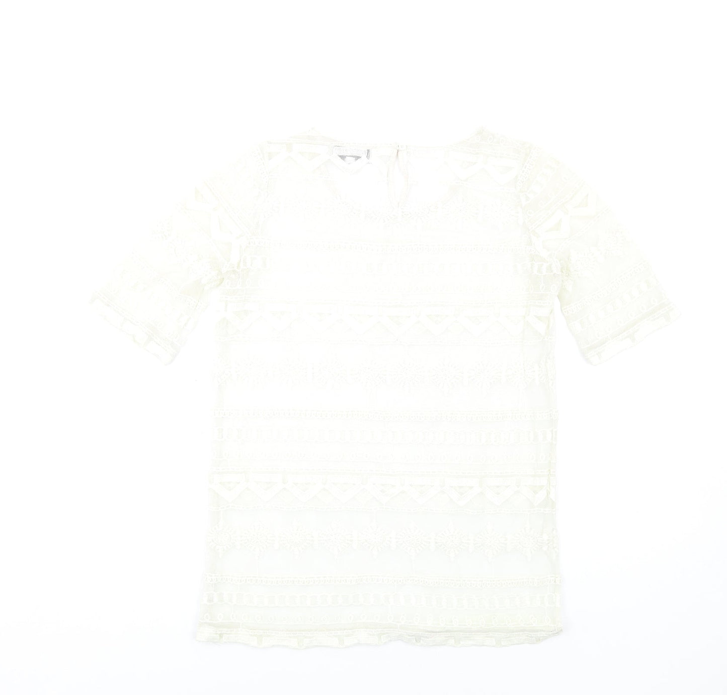Womens UK Size 8 NEXT Ivory Basic T-Shirt