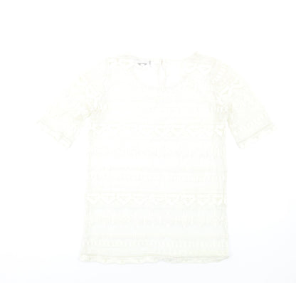 Womens UK Size 8 NEXT Ivory Basic T-Shirt