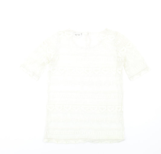 Womens UK Size 8 NEXT Ivory Basic T-Shirt