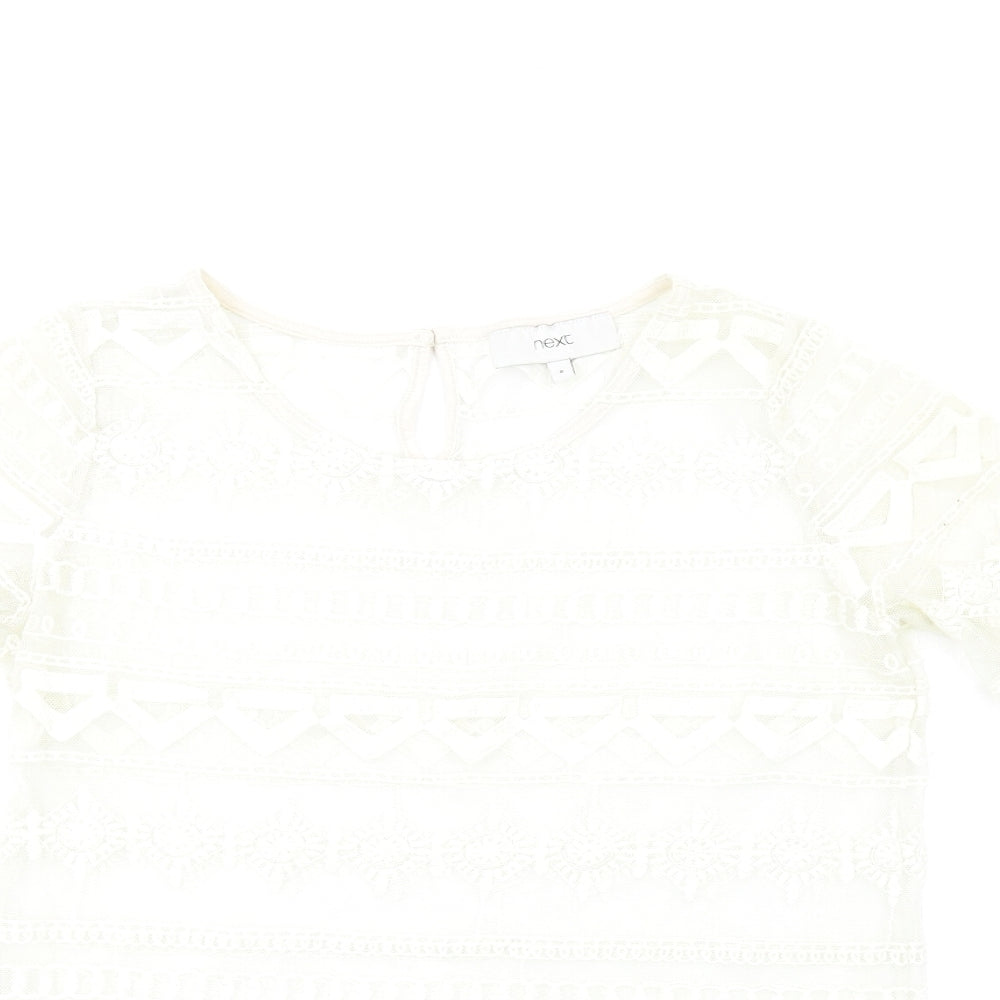 Womens UK Size 8 NEXT Ivory Basic T-Shirt