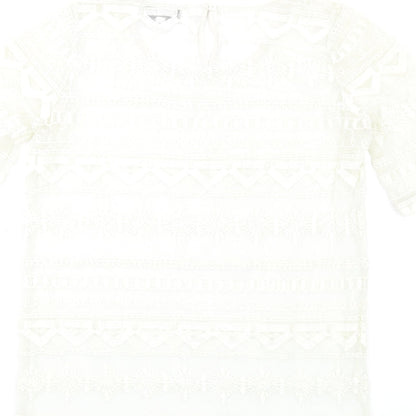 Womens UK Size 8 NEXT Ivory Basic T-Shirt