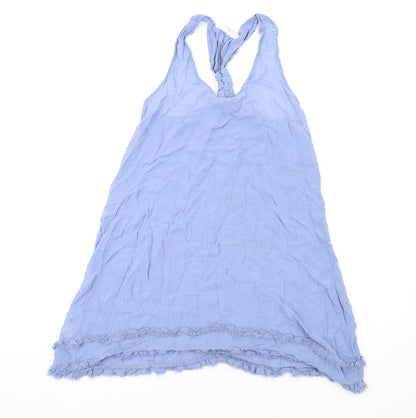 NEXT Womens Blue Viscose Tank Dress Size 8 Scoop Neck Pullover