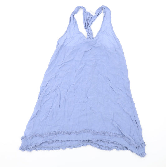 NEXT Womens Blue Viscose Tank Dress Size 8 Scoop Neck Pullover