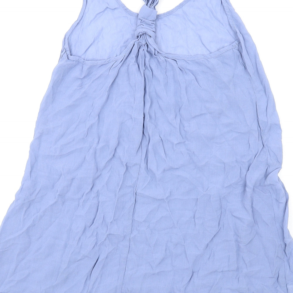NEXT Womens Blue Viscose Tank Dress Size 8 Scoop Neck Pullover