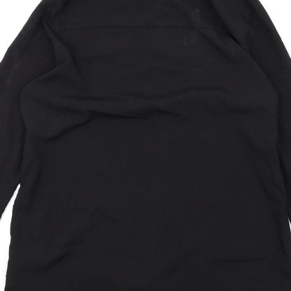 PRETTYLITTLETHING Womens Black Polyester Shirt Dress Size 6 Collared Button