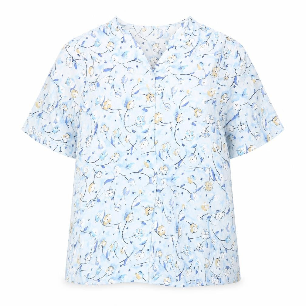Womens UK Size 14 Bianca Blue Basic Button-Up