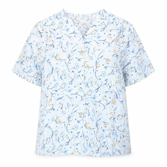 Womens UK Size 14 Bianca Blue Basic Button-Up