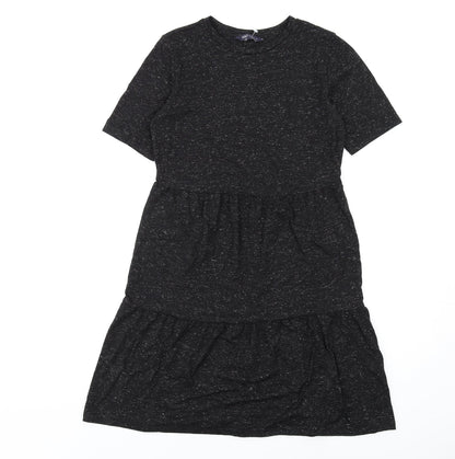 Marks and Spencer Womens Black Polyester Trapeze & Swing Size 10 Round Neck Pullover