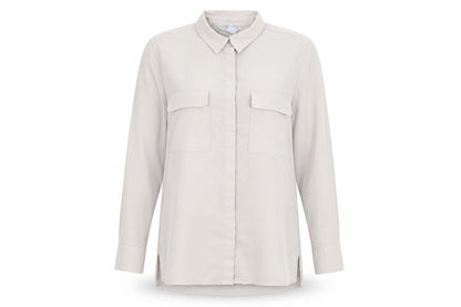 Womens UK Size 8 H&M Beige Basic Button-Up