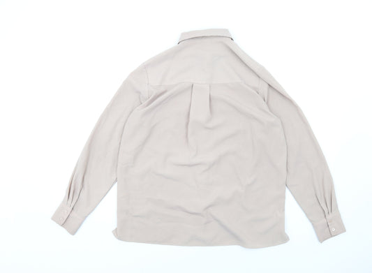 Womens UK Size 8 H&M Beige Basic Button-Up