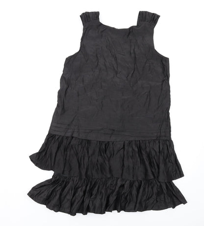 Heaven Womens Black Polyester A-Line Size 12 Scoop Neck Pullover