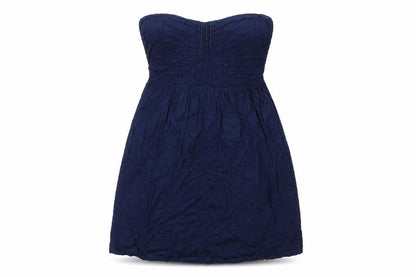 Zara Womens Blue Cotton A-Line Size L Sweetheart Pullover