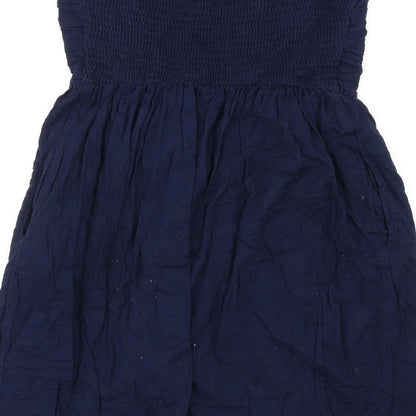 Zara Womens Blue Cotton A-Line Size L Sweetheart Pullover
