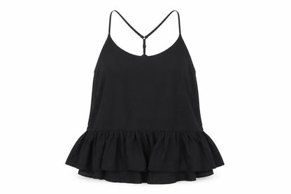 Womens UK Size 6 ASOS Black Camisole T-Shirt