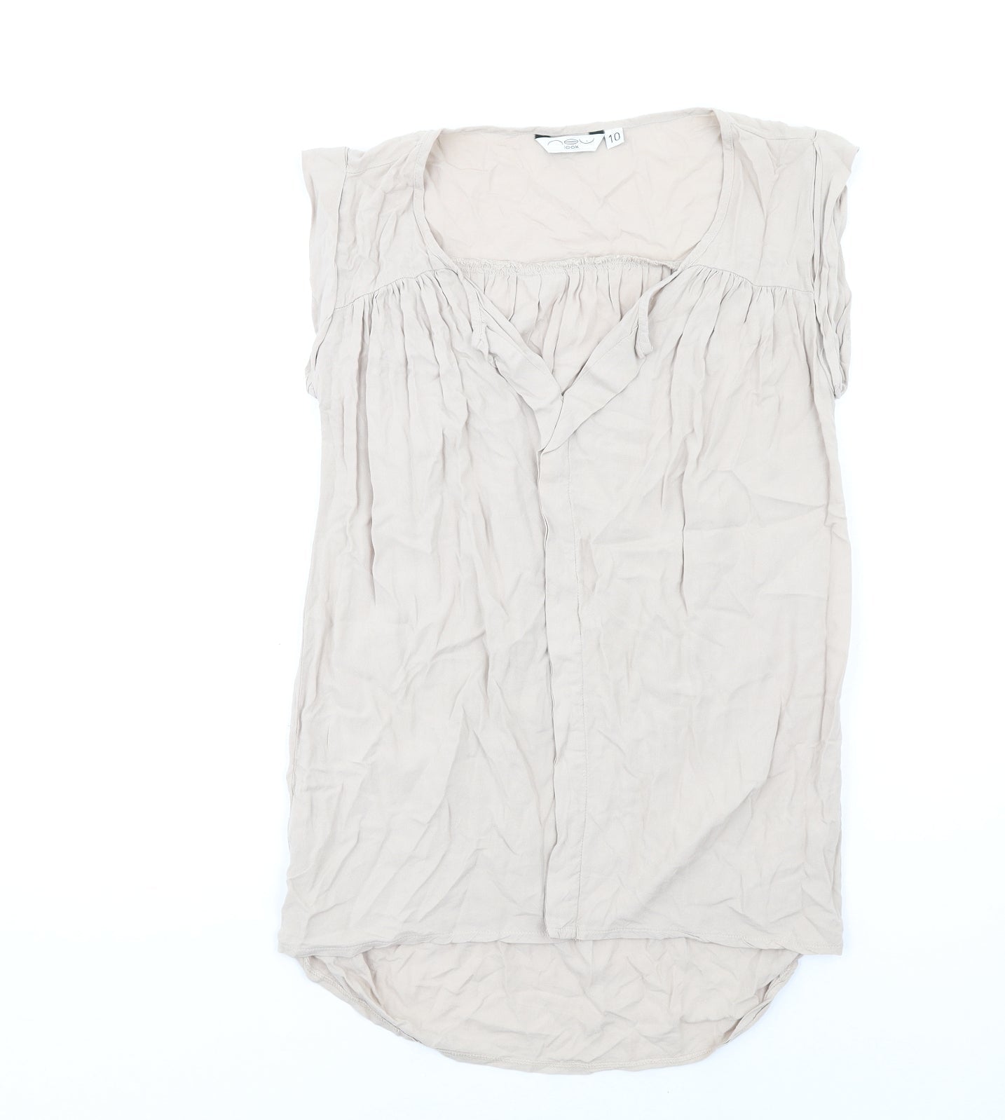 Womens UK Size 10 New Look Beige Basic Tank